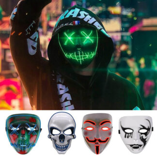 Maska LED świecąca na Halloween