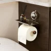 VeloraLuxe™ uchwyt na papier toaletowy z przyssawką i półką