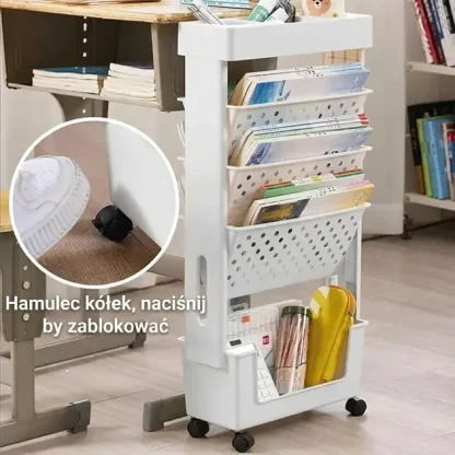 BookCart™ pięciopoziomowy regał na książki na kółkach