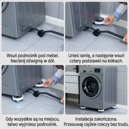 FurnyFlex™ zestaw kółek transportowych do mebli