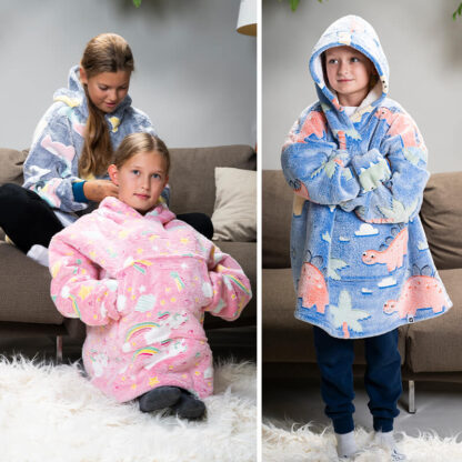 Dziecięcy kocyk polarowy z rękawami SnugHug