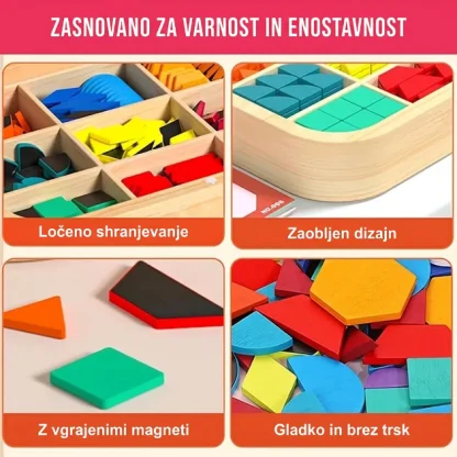 GeoMag™ komplet geometrijskih magnetnih lesenih sestavljank