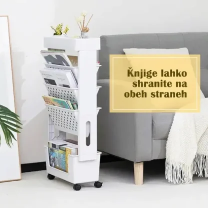 BookCart™ 5-etažna premična knjižna polica