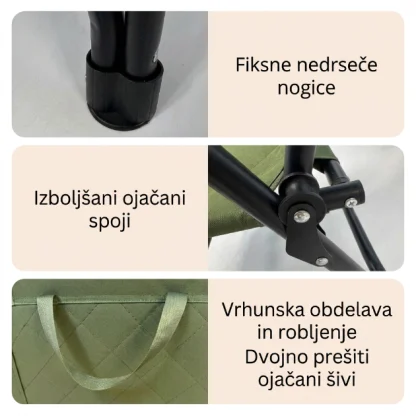 ComfyCamper™ zložljiv oblazinjen stol za kampiranje